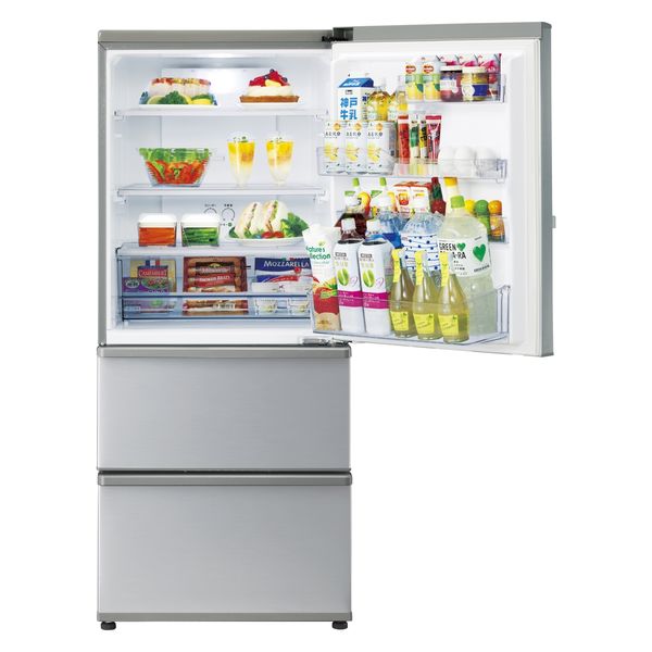 美品 2020年製 375L アクア家庭用冷蔵庫 木目調 AQRSV38J(T) - 生活 