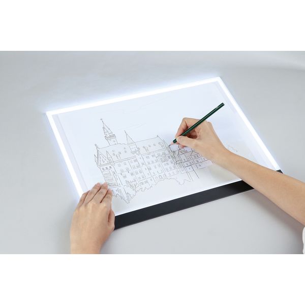 アート トレース台 A型 580mmx380mm 100V　50/60Hzアート 楽天市場】【6段階調節スタンド付】A4 LED トレース台 [Santek