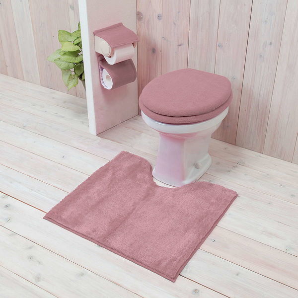 ヨコズナクリエーション トイレマット カラーショップ スモークカラー 55×60cm スモークピンク 279416 1個（取寄品） アスクル