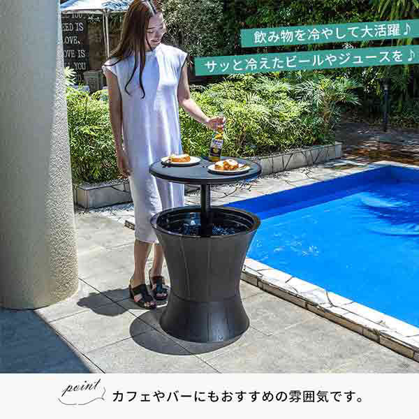 三栄コーポレーション 昇降可能・収納付きガーデンテーブル・肘 三栄コーポレーション 昇降可能・収納付きガーデンテーブル・肘