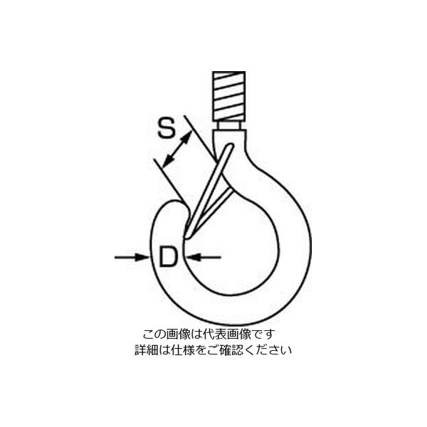 エスコ M6 フック/アンカー付(ステンレス/スチール製) EA638MG-21 1セット(10個)（直送品） - アスクル