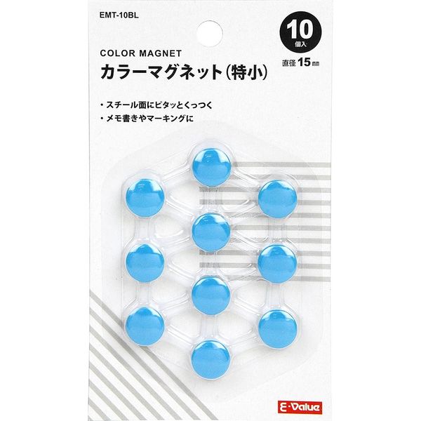 12月限定特価！特別特価ブルーアイズ 10種類セット 青龍マグネットローダー付 藤原産業 EーValue カラーマグネット 特小 EMTー10BL 青 1セット