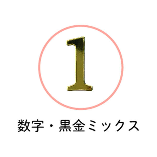 クローズ・ピン ふち箔クリア文字シール 数字 黒金ミックス US16150 10