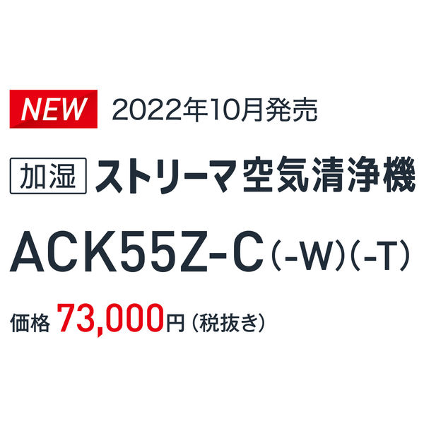ダイキン 加湿ストリーマ空清 ACK55Z-W 1台