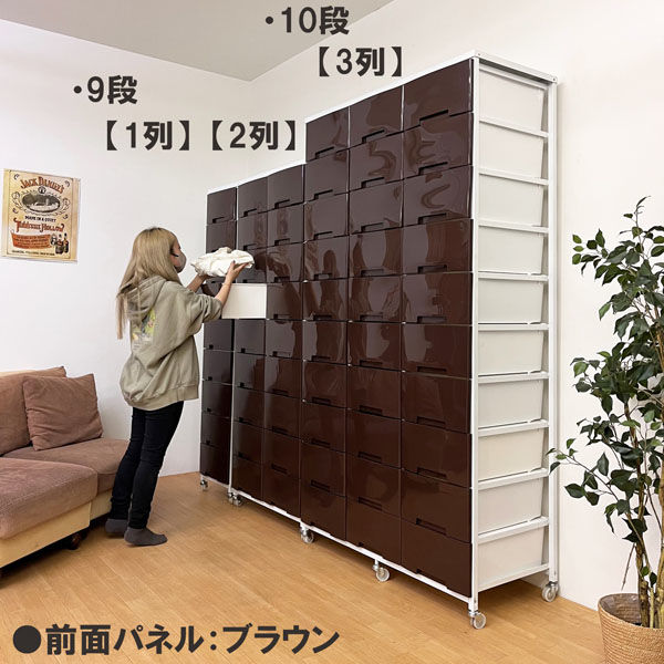 軒先渡し】日本住器工業 スチールコンテナチェスト キャスター付 8段