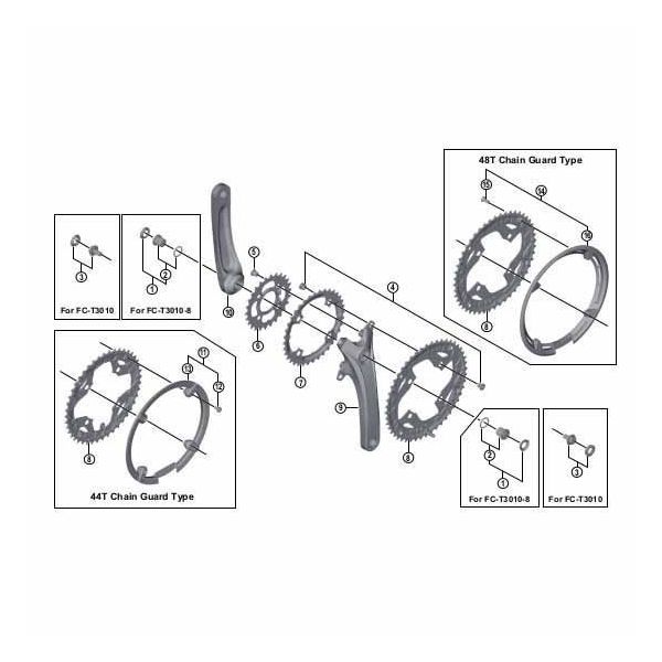 シマノ Y1RV98040 FCーT3010 チェーンリング44T/チェーンガード用 1