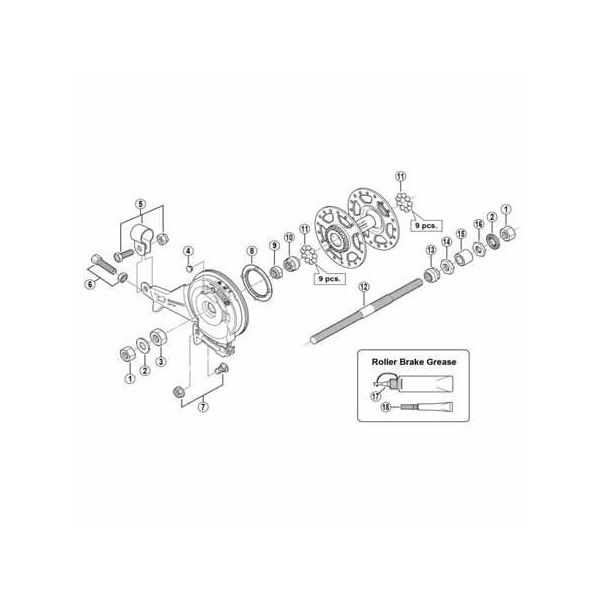 シマノ Y31Z06030 左玉押しロックナット (BC 3/8×7.1mm) 1セット