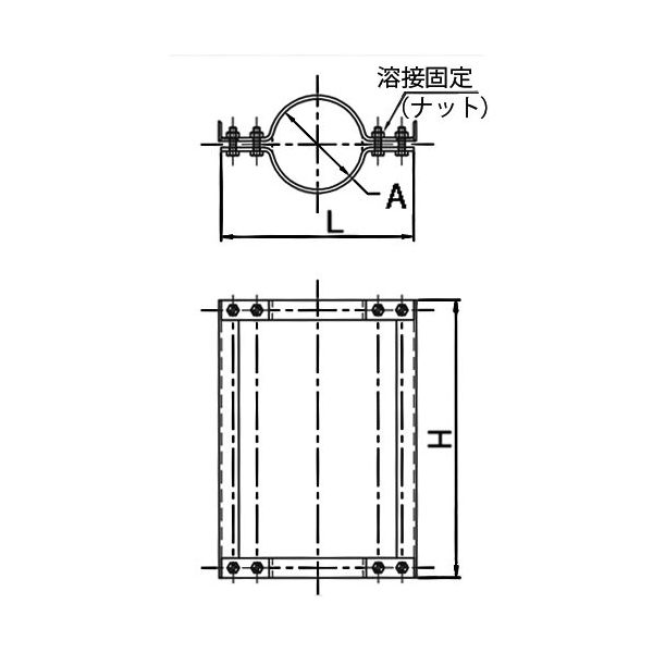 エスコ 80A 掃除口用継手金具(電気亜鉛メッキ) EA440C-280 1セット(3個