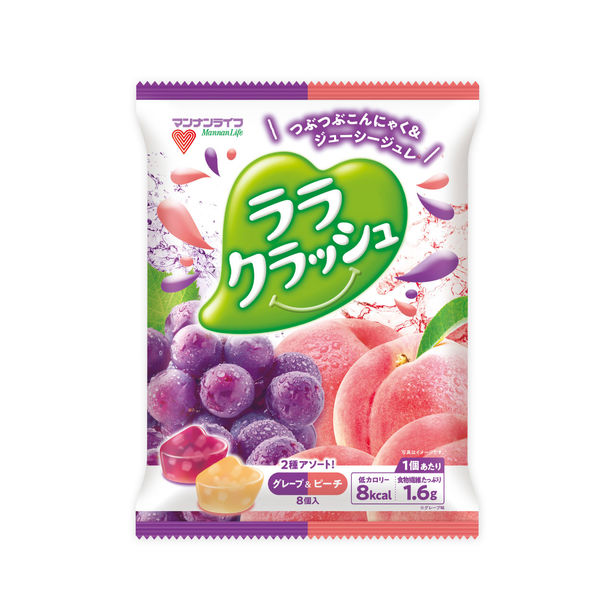 マンナンライフ ララクラッシュアソート グレープ＆ピーチ 6個
