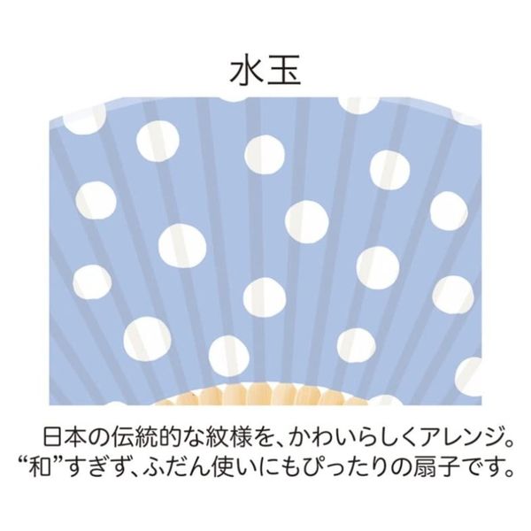 扇子 水玉 701 1本 新日本カレンダー（直送品） - アスクル