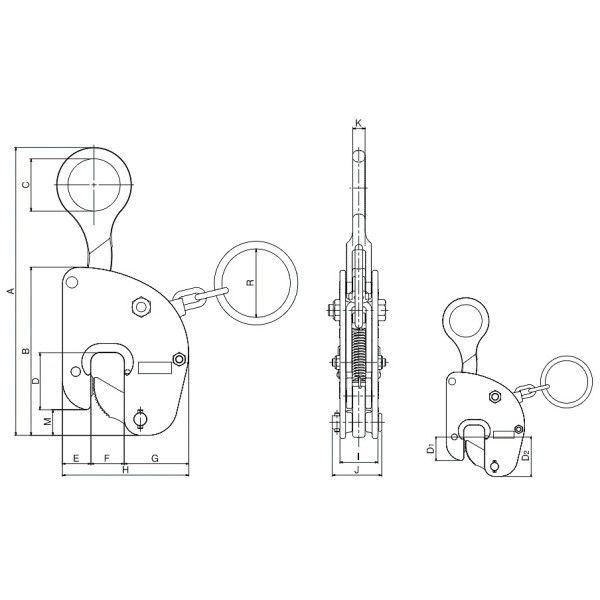 三木ネツレン ネツレン V-25ELC型竪吊クランプ 1TON 0-30MM V-25ELC-1TON 1台（直送品） - アスクル