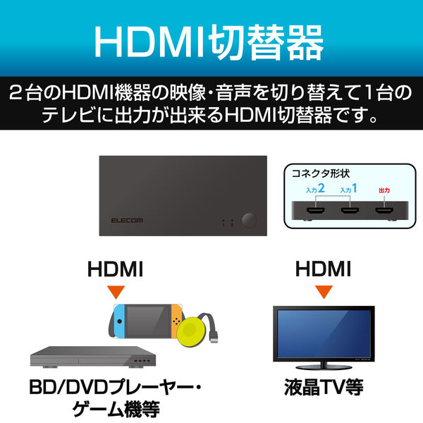 HDMI切替器 ELECOM DH-SW21BK - その他