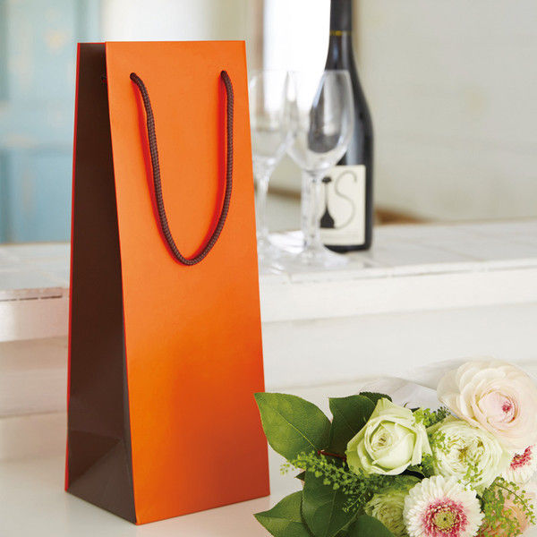 ケース販売】HEIKO 紙袋 ブライトバッグ LL オレンジ×茶 006459126 1