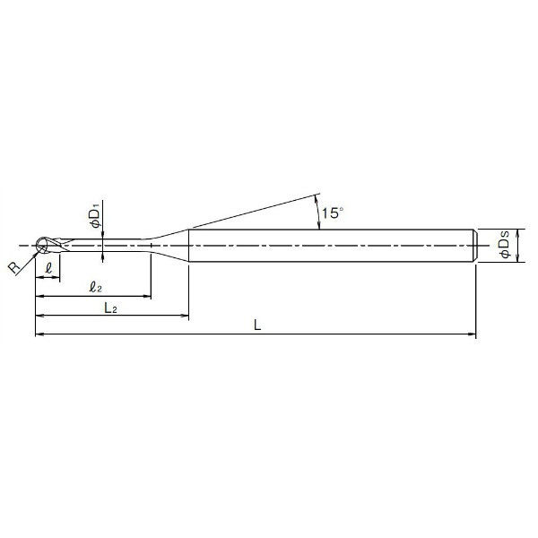 OSG 超硬エンドミル DIA-GF-EBDR-R4.5X9 グラファイト用 2刃 ボールエンド ロング形 GF-EBDL | オーエスジー | MISUMI(ミスミ)