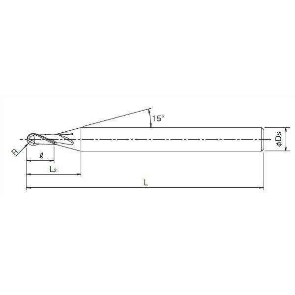 オーエスジー 超硬ボールエンドミル WXLーEBDR R0.4×2mm×6mm R0.4X2X6