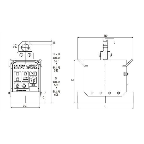 テクノプラン バッテリーリフマグ CBTL-3TA 1個（直送品） - アスクル