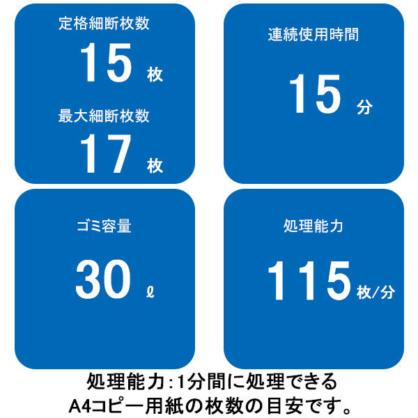 A4 クロスカットシュレッダー (30L/最大17枚細断) シュレッド A4 クロスカットシュレッダー (30L/最大17枚細断) シュレッド