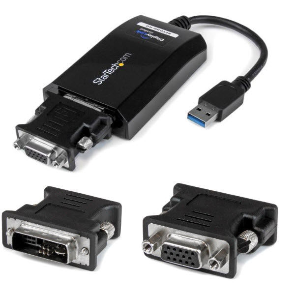 Startech.com USB 3.0-DVI/ VGA変換アダプタ USB32DVIPRO 1個 - アスクル