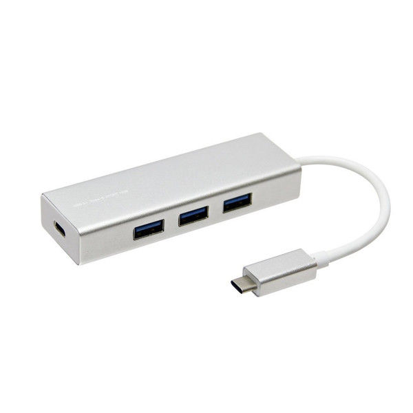 ナカバヤシ USBハブ（USB HUB） Type-C4ポートUSB3.1 変換ハブ シルバー バスパワー 10cm UH-C3044SL  1個（直送品）