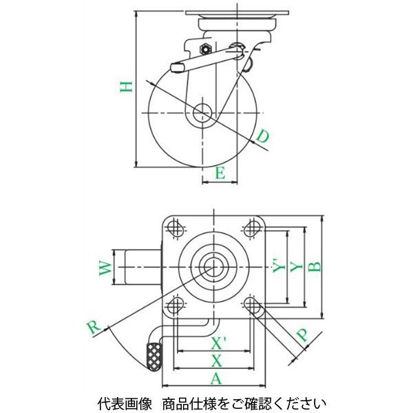 公式通販サイトセール ユーエイ JB型(自在車ダブルストッパー付・レバー式)・右 UWJBー オフィス家具小物・パーツ