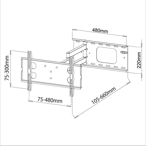 スタープラチナ テレビ壁掛け金具 TVセッターフリースタイルGP136 S