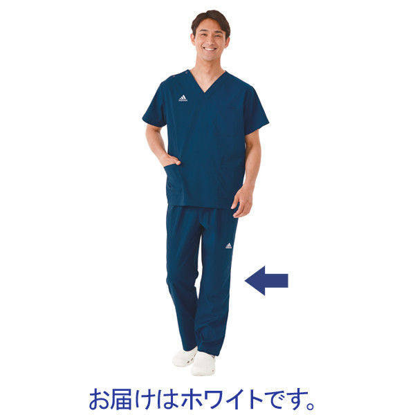 KAZEN パンツ(男女兼用)ホワイト2XO SMS456-10 2XOT 1枚 スクラブ