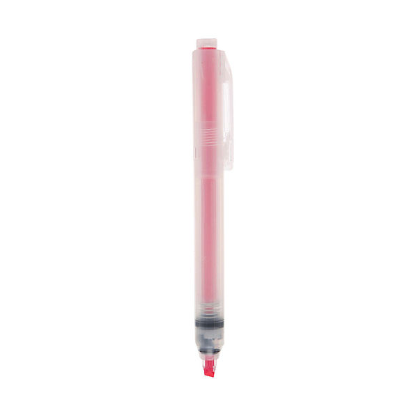ホワイト ピンク 蛍光ペン まとめ買いセット】無印良品 ポリプロピレンノック式蛍光ペン