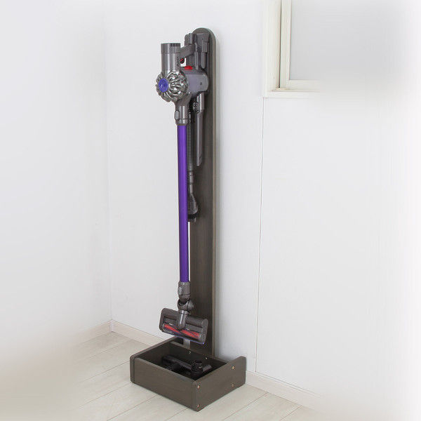 充英アート 天然木コードレスクリーナースタンド グレー