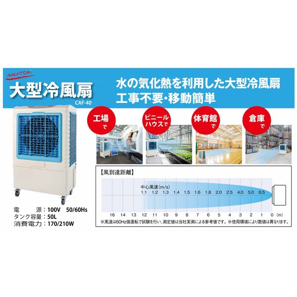 NAKATOMI（ナカトミ） 大型冷風扇 CAF-40 1台 - アスクル