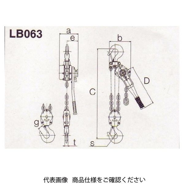 キトー KITO LB063 レバーブロック(L5) 6.3TONX1.5M 1台（直送品）