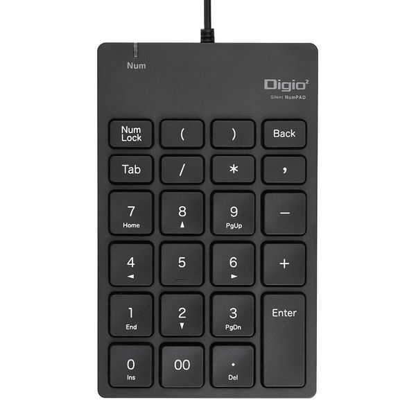 ナカバヤシ 有線静音テンキーボード ブラック 静音タイプ/メンブレン式