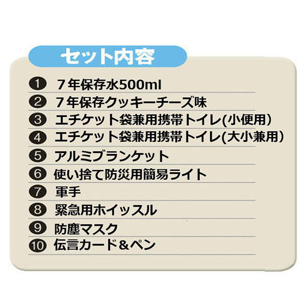 【防災セット】 ファシル 防災安心セット 水・食料7年 車載用 9005 1セット