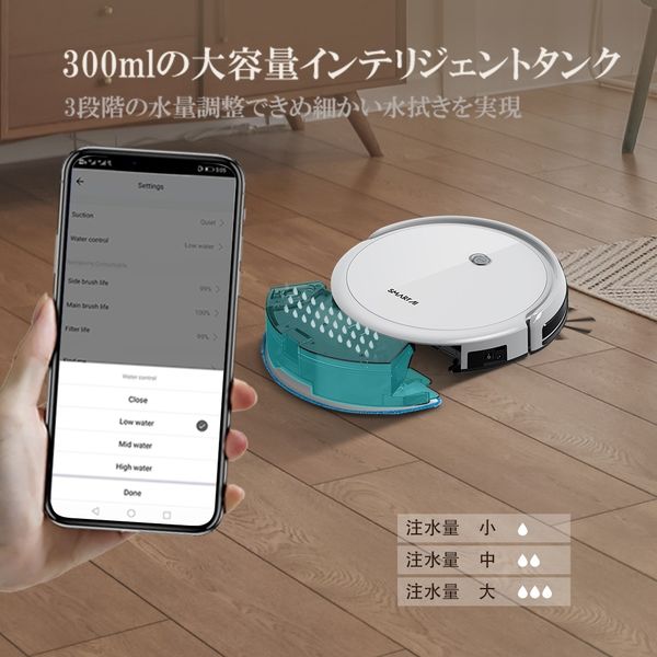 SmartAI AI搭載高性能ロボット掃除機 白 SG50W 1箱（1台入）（直送品