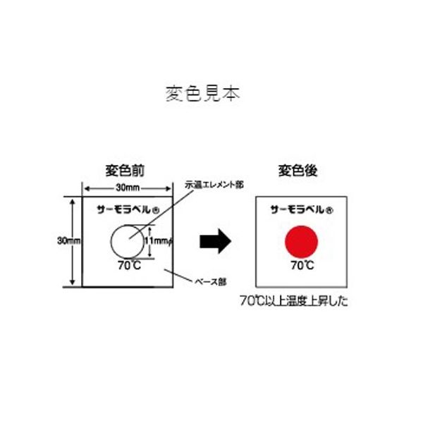 エスコ 70°C 温度管理用示温材(サーモラベル/40枚) EA722ZB-70 1箱(40