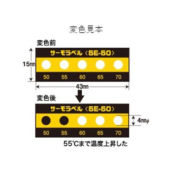 エスコ 125，130，140，150，160°C示温材(サーモラベル/20枚 EA722ZD