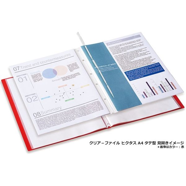 キングジム クリアーファイル ヒクタス（透明） A4 タテ型 10ポケット