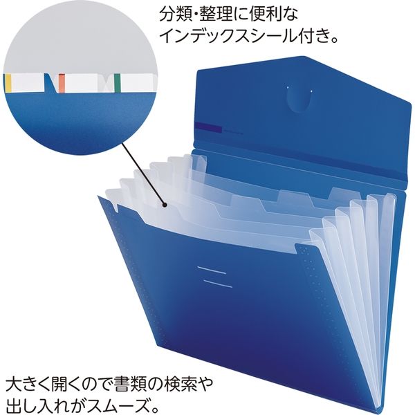 リヒトラブ スリムドキュメントファイル<soeru> A4 ヨコ型 5仕切り（6