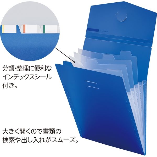 リヒトラブ スリムドキュメントファイル<soeru> A4 タテ型 5仕切り（6