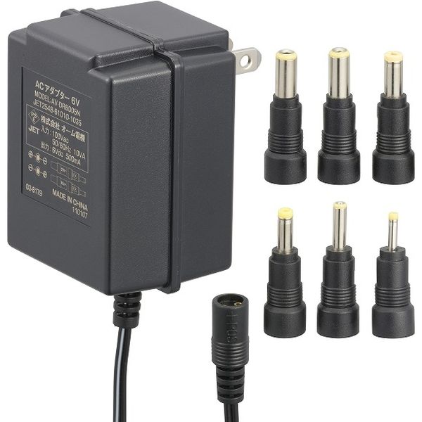 オーム電機 電源アダプター 6V 0.5A 03-6179 1個 - アスクル