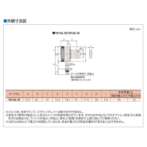 ミツトヨ ダイヤルゲージ 1911A-10 1個（直送品） - アスクル