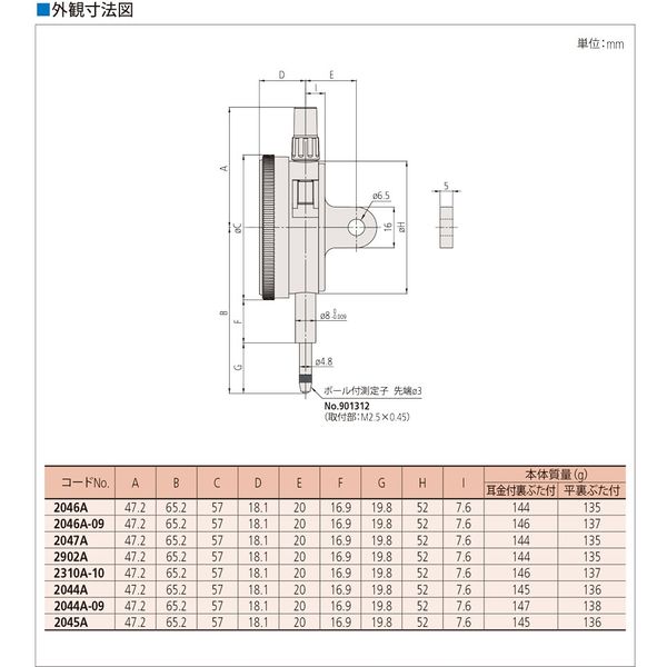 ミツトヨ ダイヤルゲージ 2310AB-10 1個（直送品） - アスクル