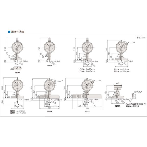 ミツトヨ ダイヤルデプスゲージ 7224A ダイヤルデプスゲ-ジ/40D-10 1個