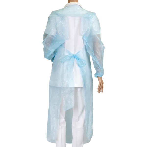 3393　こちらは専用です オオサキメディカル クリーンエプロン 袖付 長袖 大きめ ブルー