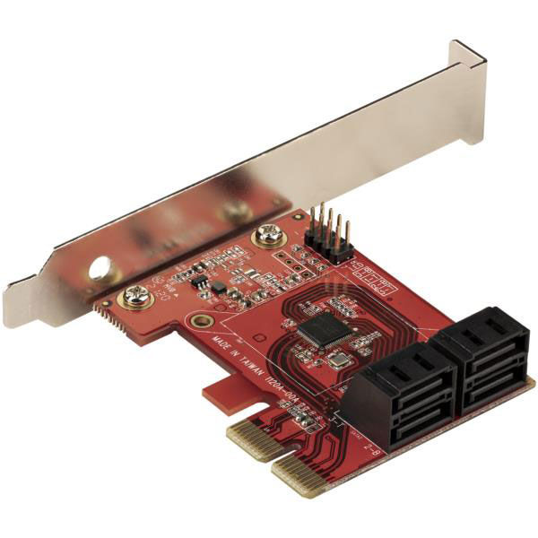 4ポート増設SATAカード - 6Gbps 4P6G-PCIE-SATA-CARD 1個 StarTech.com（直送品） - アスクル