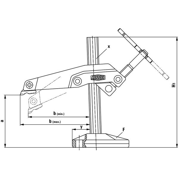 エスコ 0ー200mm マシンテーブルクランプ(外側ハンドル EA637CP-4 1個