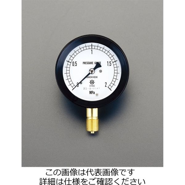 エスコ（esco） G 3/8”/ 75mm/0-1.0MPa 密閉型圧力計 1個 EA729DP-10