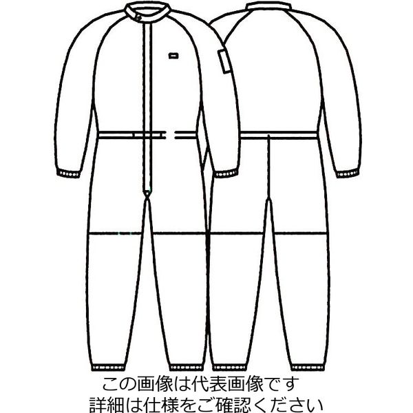 エスコ [LL] クリーンルーム用清涼継ぎ服(青/センターファスナー) EA996DF-3 1着（直送品）