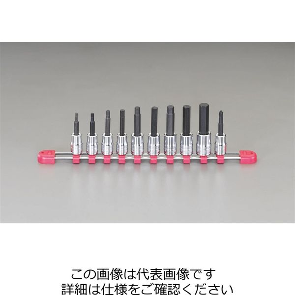 エスコ（esco） 3/8”DR/3-12mm［+］#2/10個組 ［HEX］ビットソケット 1