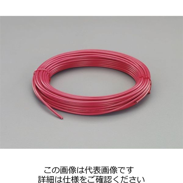 エスコ (ESCO) 2.0mm2x 50m ビニール絶縁電線[KIV](赤) EA940AN-201A