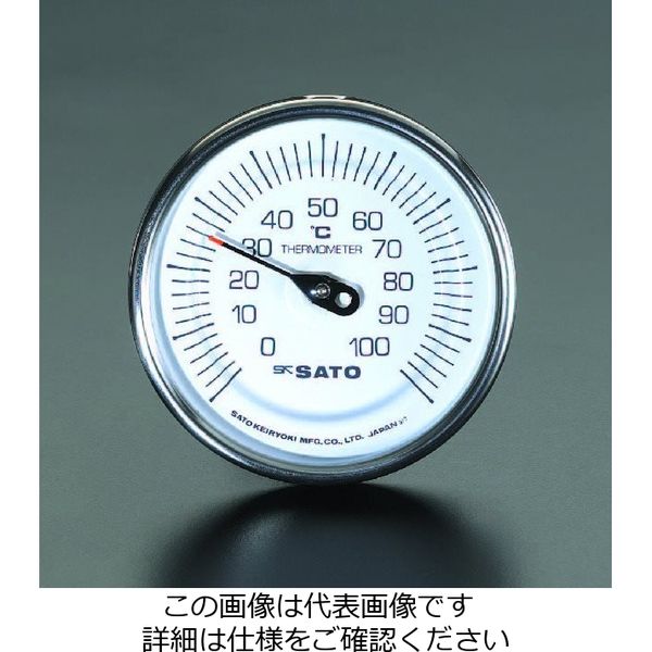 エスコ 0ー100°C/ 50mm バイメタル式温度計 EA727AB-6 1個（直送品